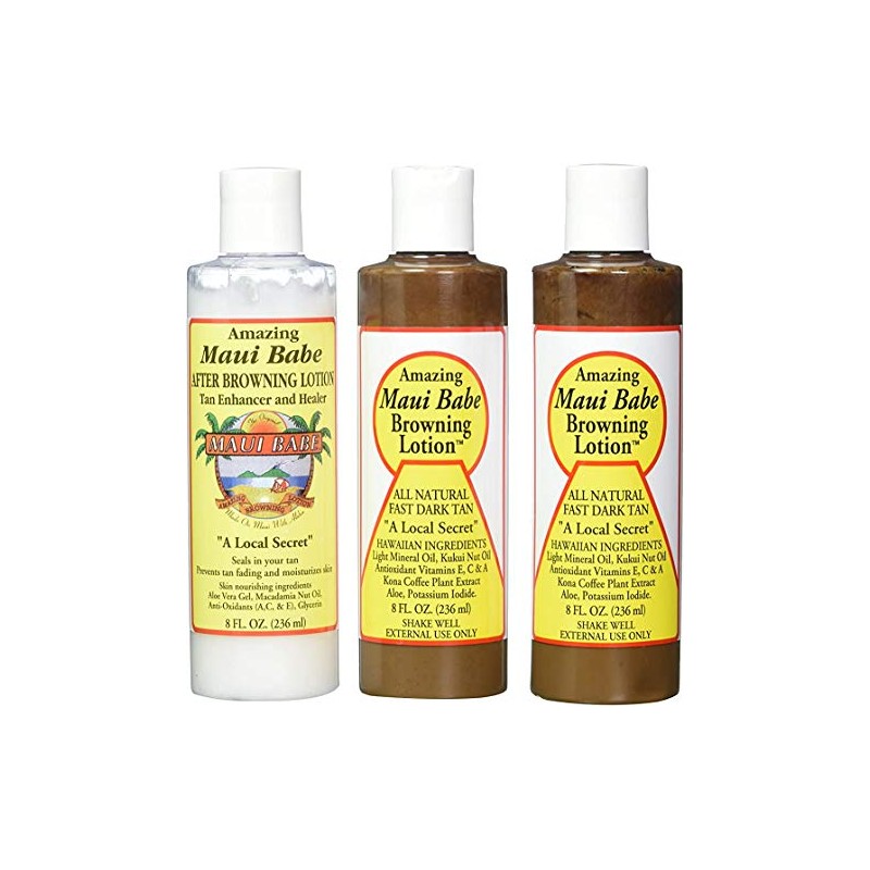 Maui Babe Tanning Pack (2 Browning Lotions 8 oz, 1