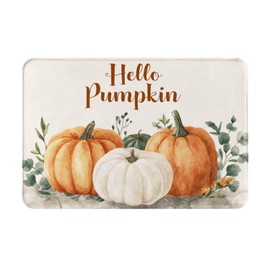 Alfombra de baño para baño, calabaza, acuarela, otoño, Acción de Gracias, alfombra de espuma viscoelástica, alfombra pequeña, suave, ligera, absorbente, lavable para decoración del hogar, hotel, 6.2 x