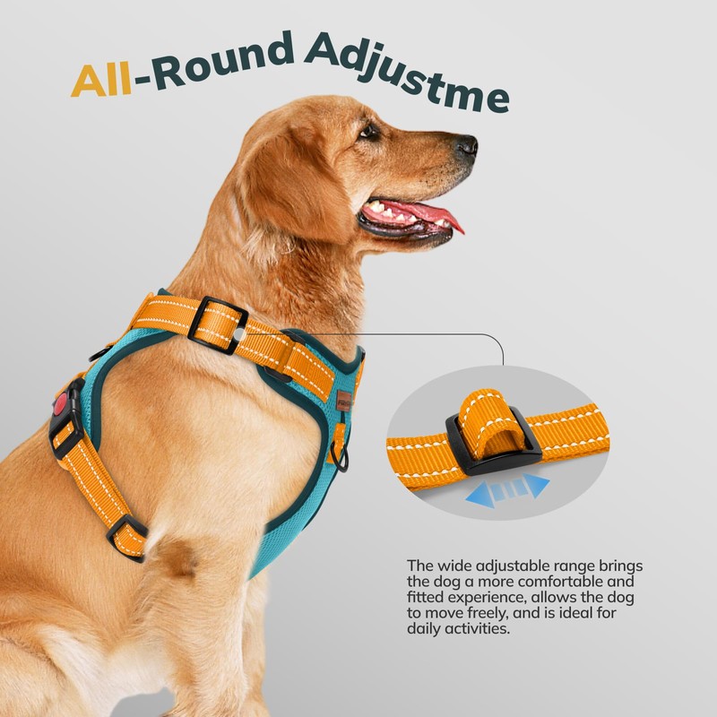 FAYOGOO Dog Harness Medium, No Pull Vest Harness with 2
