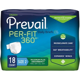 Prevail Per-Fit 360° Adult Incontinent Brief Large Heavy Absorbency -18/Bag