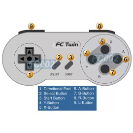 Unbranded New Replacement Gamepad Controller For SNES FC-Twin Systems