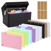 Index Card Box Set, Flashcard Box with 180 Ruled Index