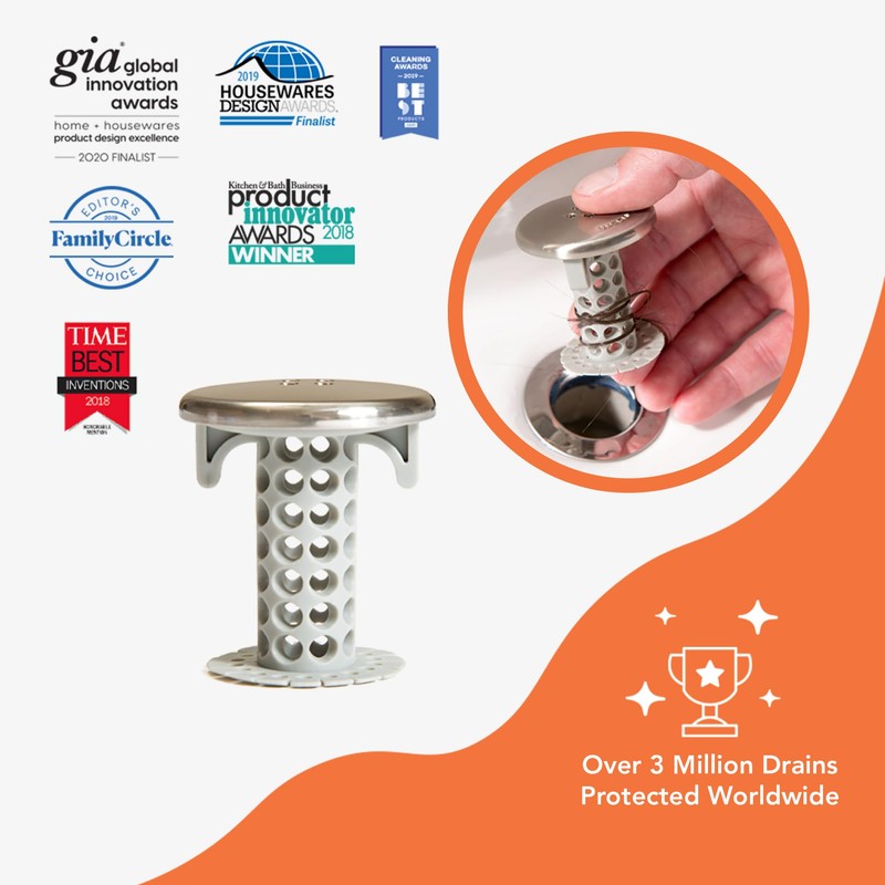 SinkShroom Revolutionary Bathroom Sink Drain Protector Hair Catcher, Strainer, Snare,