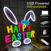 Happy Easter Neon Sign LED Easter Bunny Neon Lights USB