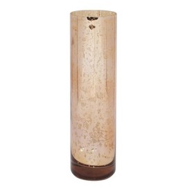 Hosley 12 Inch High Mercury Rose Gold Glass Vase Decorative Glass Hurricane Vase. Ideal for Cut Flowers Weddings Aromatherapy DIY Craft Projects Led Lantern Votive Garden Spa