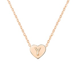 SBI Jewelry Women Rose Gold Initial Y Necklace Pendant Love Heart Mom Daughter Sister Best Friends Family BFF Wife Niece Cousin Birthday Anniversary Mothers Day