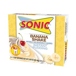 Sonic Instant Pudding, Banana Shake, 3.03 OZ (Pack of 6)