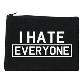 FASHIONISGREAT I Hate Everyone Goth Funny Cosmetic Makeup Bag Black Medium