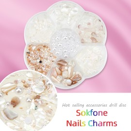 Sokfone 3D Nail Charms Sea Salt Color Crystal Rhinestones for Nails Stones Jewelry Accessories Diamond Nail Accessories for Women