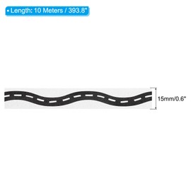 PATIKIL 264ft Road Tape, Play Tape Car Track Tape Traffic Washi Tape Highway Train for DIY Craft Art Journal Scrapbook Planner Style 5, Black