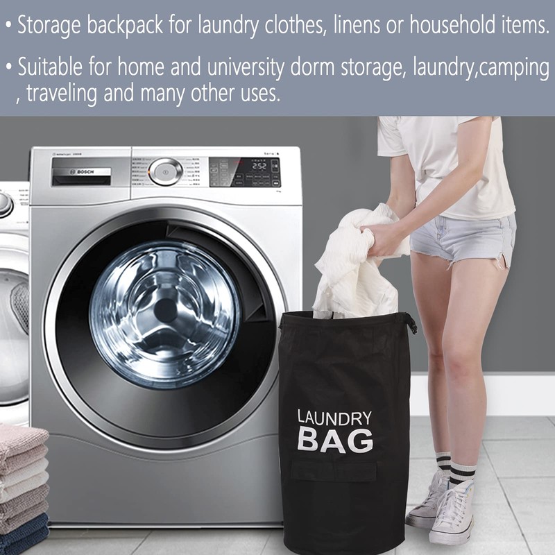 Kimmama 70L Waterproof Laundry Bag Backpack,Heavy Duty Laundry Bag with