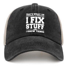 I Fix Stuff and I Know Things Trucker Hat Men Trendy Mesh Hats for Summer