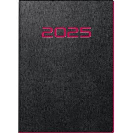 rido/idé Pocket Diary Model Perfect/Technik I (2025), 2 Pages = 1 Week, A6, 208 Pages, PU Cover, Flexible, Black
