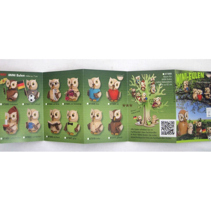Kuhnert - Dekoration/Holzfigur - Mini Eule Weihnachtsmann - ca. 7cm