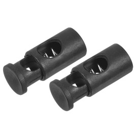 METALLIXITY Plastic Cord Locks (1.14" x 0.5" x 0.5") 10pcs, Single Hole Spring Loaded Clamps Drawstring Rope Cord Locks Toggles Buckle Stoppers for Drawstring Shoelaces Clothing, Black