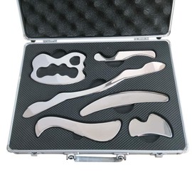NCCYOOT Gua sha Set, IASTM Tool Gua Sha Stainless Steel Muscle Scraper Set of 6 Picese for Soft Tissue Therapy and Reduce Arms,Legs,Back, Shoulder Muscle Pain(6B pcs)