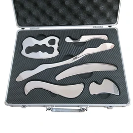 NCCYOOT Gua sha Set, IASTM Tool Gua Sha Stainless Steel Muscle Scraper Set of 6 Picese for Soft Tissue Therapy and Reduce Arms,Legs,Back, Shoulder Muscle Pain(6B pcs)