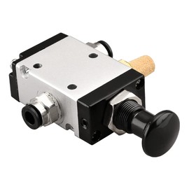 Heschen Pneumatic Air Valve, 3R210-08, 3 Way 2 Position, PT1/4 Inch Port, Air Hand Manual Control, Fitting, with Muffler