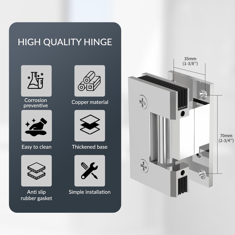 AatrixQuayn 90 Degree Glass Shower Door Hinges Heavy Duty Solid