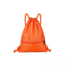 Drawstring Backpack Waterproof Drawstring Bag String Bag with Zipper Sport Pack String Tote Gym Bag Cinch Sack for Gym or Traveling, Swimming Bag for Men, Women and Children