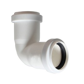 40mm Waste Pipe Sink Plumbing Parts, Sink Drain Pipe Elbow, 90 Deg, 1.57 in, Plastic, White