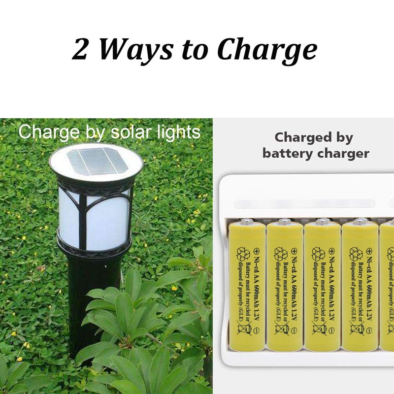 QBLPOWER ni-cd aa 600mah 1.2v Rechargeable Battery for Solar 2A