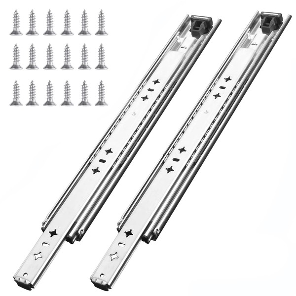 KCOLVSION 1 Pair 30 Inch 260 Lb Capacity Heavy Duty Drawer Slides(with Stainless Screws),Side Mount Undermount Full Extension 3 Fold Ball Bearing Stainless Steel Hardware Drawer Rails