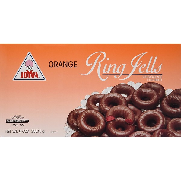 Joyva Orange Jelly Rings, Ring Jells Kosher for Passover, 9-Ounce (Pack of 1)