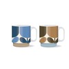 Orla Kiely Set of 2 Stacking Mugs Ceramic Block Flower-