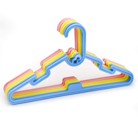 ZYBUX - 20 Pack Multi Coloured Kids Coat Hangers Lightweight with Stackable Kids Hangers Space Saving Wardrobe Organizer 28cm x 14.5cm