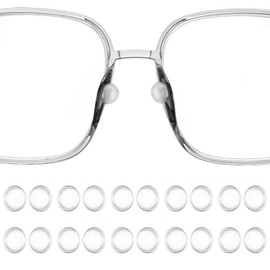 HARFINGTON 10 Pairs Eyeglass Nose Pads 4.1mm Thickness Silicone Adhesive Anti-Slip Glasses Nose Grips Round Shape Glasses Nose Pads for Plastic Frames Glasses Sunglasses, Clear
