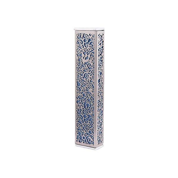 Emanuel Yair Wide Mezuzah Case for Door | Lazer Cut