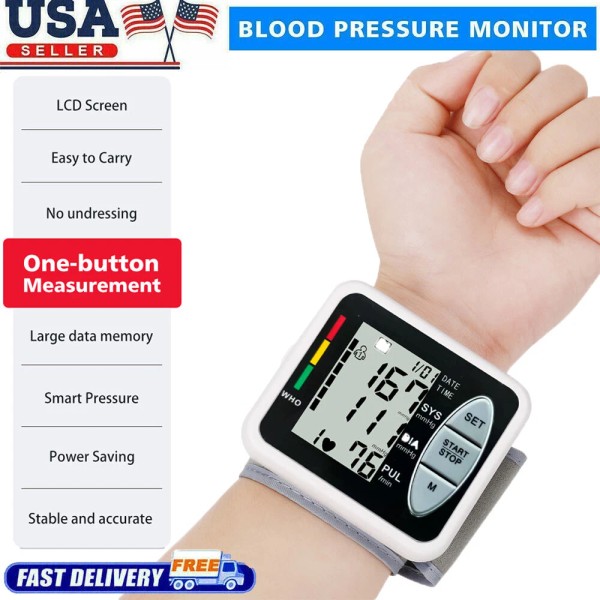 Digital Automatic Blood Pressure Monitor BP Machine Heart Rate Sphygmomanomet