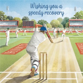 Hunts England - Cricket Wishing You A Speedy Recovery Card For Him - Milo's Gallery - Sport Get Well Card - Feel Better Soon Card For Cricket Fans - For Boys, Men, Husband, Dad, Grandad, Son