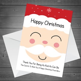 Happy Christmas Card For Teacher From Child Nursery School THANK YOU Card