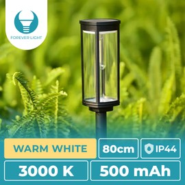FOREVER Sunari FLS-97 Classic LED Solar Light, Column, 3000 K, 500 mAh Ni-MH, Path Lighting, Garden Light, Solar Light, Outdoor Lighting