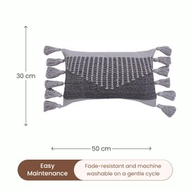 5M House of MV Dallas Set of 2 Cushion Covers | 100% Cotton | Boho Handwoven Pattern with Tassels | Soft & Durable | Machine Washable | Ideal for Sofa, Bed, and Living Room Décor