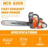 NEOTEC 62cc Gas Top Handle Chainsaw with 20'' Bar Chain