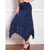 DJT Women's Flowy Handkerchief Hemline Midi Skirt X-Large Denim Print