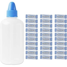 Botella de lavado nasal y 30 Sobres de enjuague nasal. Incluye 30 paquetes de mezcla de enjuague nasal! Lavado nasal. Irrigador nasal. Enjuague nasal. Botella de enjuague nasal. Natural para el resfriado y síntomas de alergia. Ayuda con la congestión nas