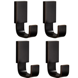 BigBig Home Bronze Towel Hooks, Bathroom Robe Hooks Oil Rubbed, Bath Farmhouse Square Coat Clothes Hook Wall Mounted Rustic for Kitchen 4 Pack