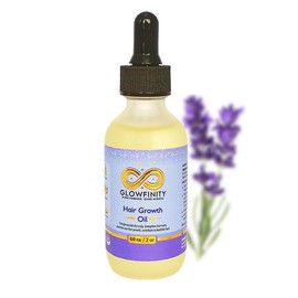 GLOWFINITY GLOW FOREVER. SHINE ALWAYS GLOWFINITY Hair Growth Oil with Rosemary, Castor, Coconut, Almond and Argan Scalp Oil for Hair Growth and Thickness, 60 ml, Vegan