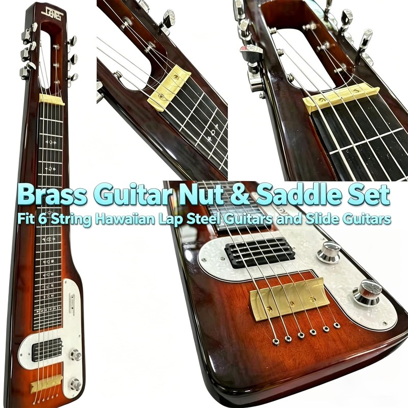 OVSAL Solid Brass Lap Steel Guitar Nut & Saddle Set,