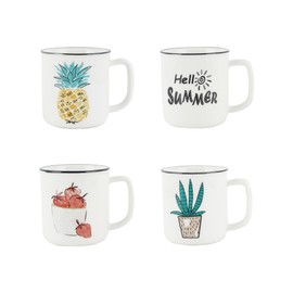 Topadorn Ceramic Mini Cups Set of 4, 4.23 oz Small Coffee Mugs, Demitasse Cups Perfect for Espresso Machine and Coffee Maker, Microwave Dishwasher Safe Espresso Cups