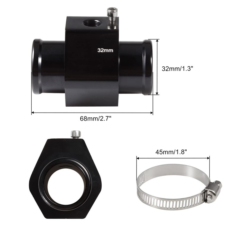 SPEEDWOX 32mm 1-1/4 Inch Water Coolant Temperature Sensor Adapter, Aluminum