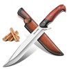 Hunting Knife with Leather Sheath, Full Tang Fixed Blade Knife