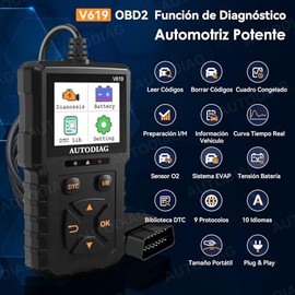AUTODIAG Escáner OBD2 V619, Escáner automotriz Profesional, Lector de códigos Universal, Diagnóstico de fallas del Motor, Herramienta de diagnóstico p