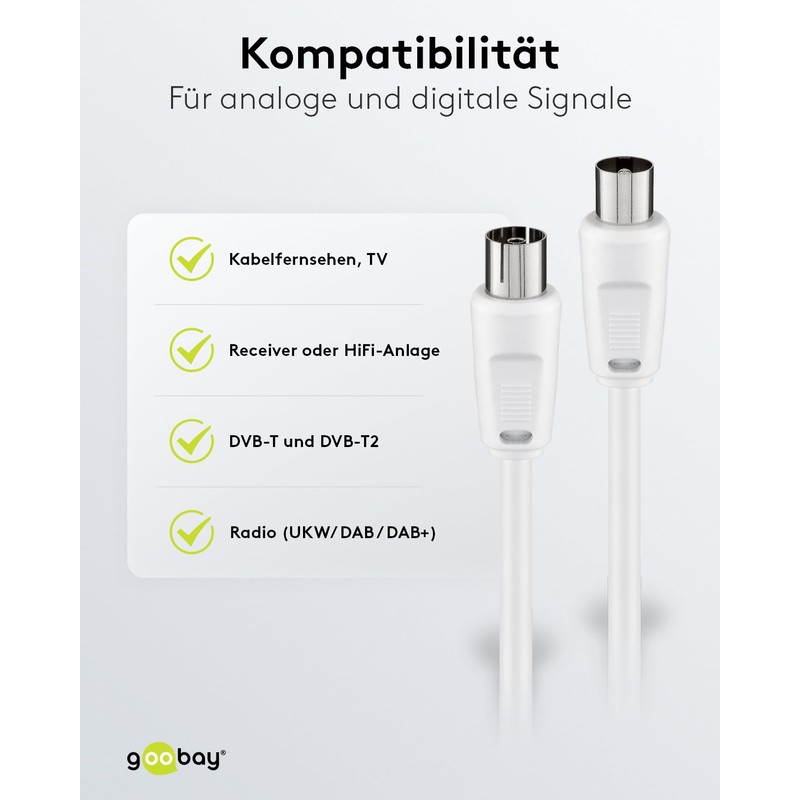 Wentronic 11511-GB Coaxial Cable, Coaxial Plug to Coaxial Jack AK