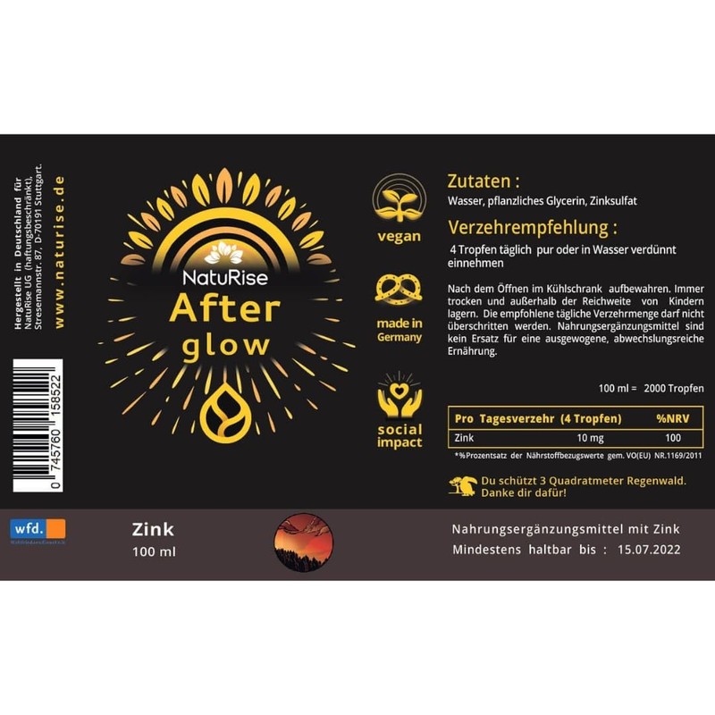 NatuRise® Zinc Drops - High Dose - Alcohol Free -