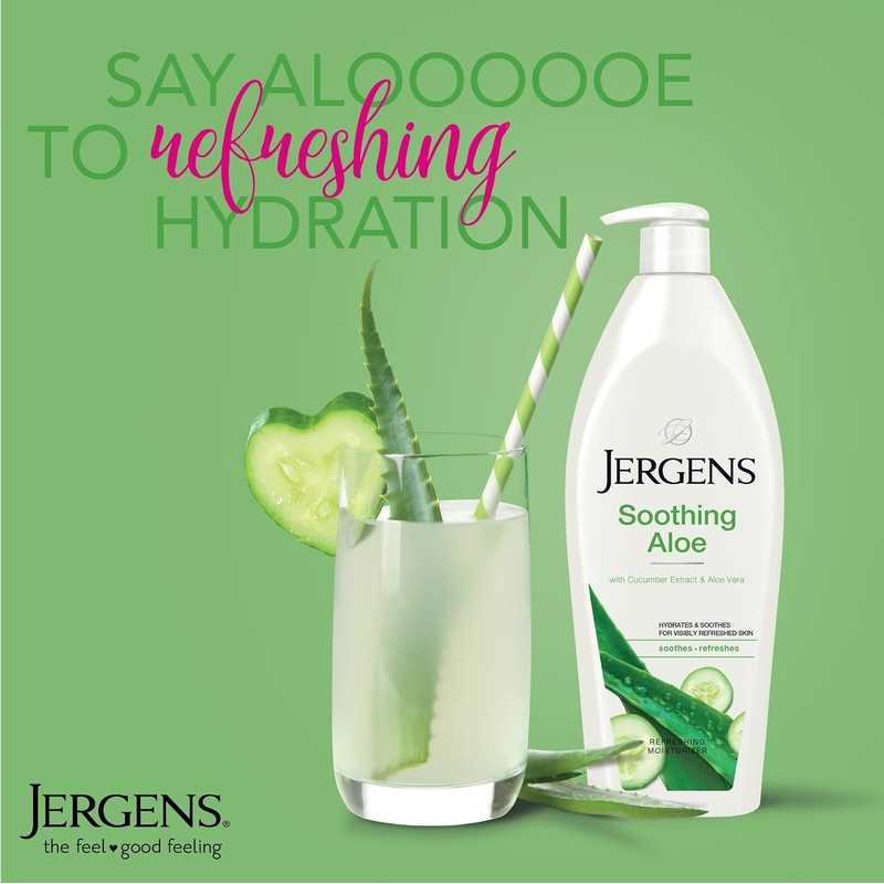Jergens Soothing Aloe Refreshing Moisturizer for Unisex Moisturizer 21 oz